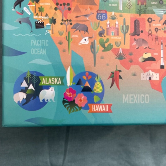 PUZZLE. American Flat USA Map 500 Piece. 18x24. Sealed box. - Picture 2 of 6